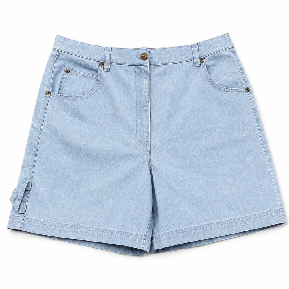Liz Claiborne Lizwear Womens Light Wash Denim Shorts High Rise Cotton 14 Boho